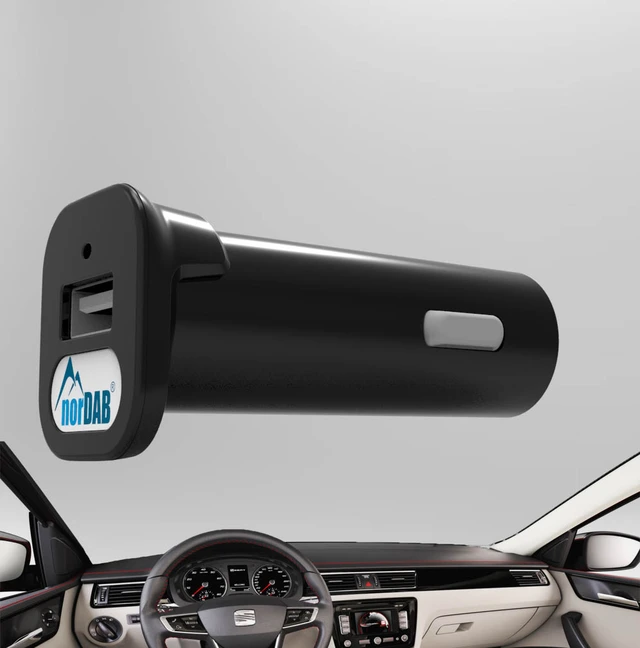 norDAB USB-lader Sigarettenner-plugg til USB-plugg 