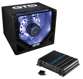 CRUNCH GTO10BP + GPX750.1D Basspakke med bandpass/LED og mono