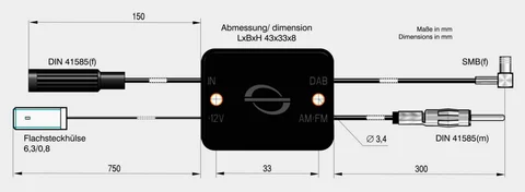 ATTB FM/DAB splitter - SMB Konverterer antenne til kombi FM/DAB
