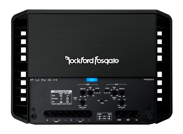 Rockford Fosgate Bilforsterker 4 x100W Punch 4-kanaler, 2 Ohm stabil 