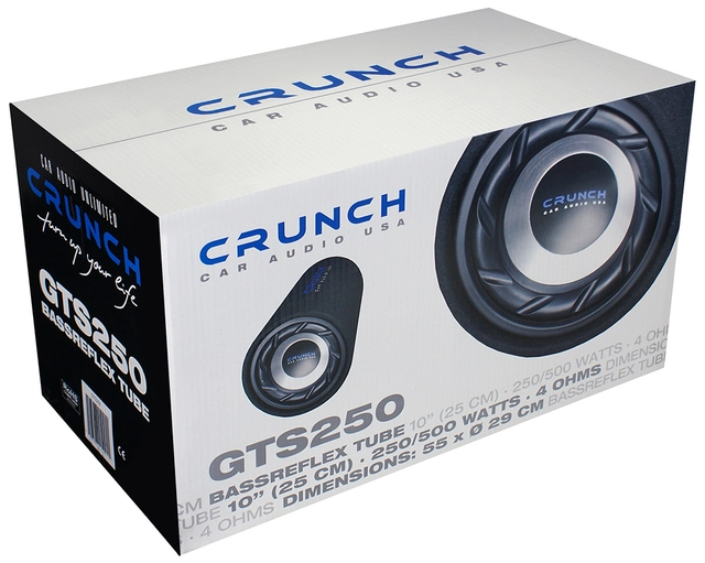 CRUNCH GTS-250 Tube-subwoofer 25 cm (10") Singel Bassrefleks 