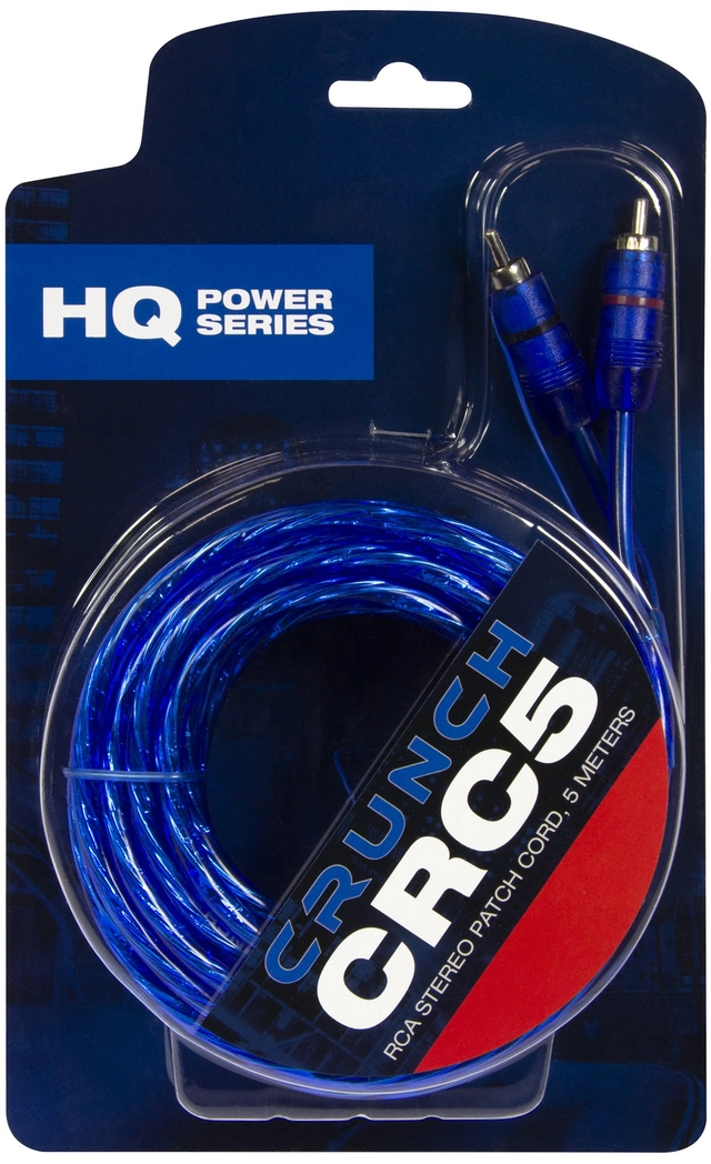 CRUNCH CRC5 RCA kabel 5 m Dobbelskjermet og flettet 