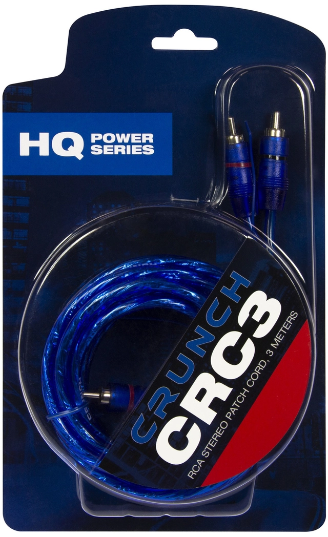 CRUNCH CRC3 RCA kabel 3 m Dobbelskjermet og flettet 
