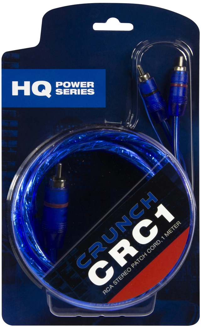 CRUNCH CRC1 RCA kabel 1 m Dobbelskjermet og flettet 