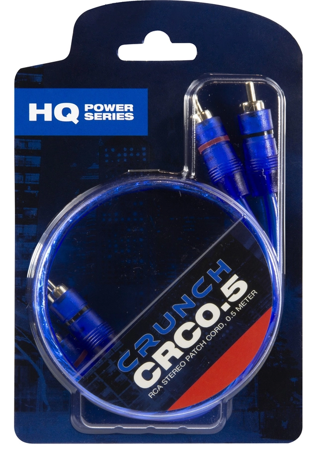 CRUNCH CRC0.5 RCA kabel 0,5 m Dobbelskjermet og flettet 