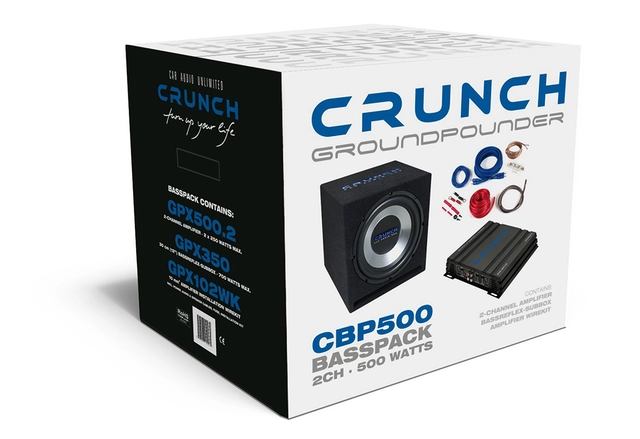 CRUNCH CBP500 Basspakke 2 kanals 250W RMS / 500W maks 