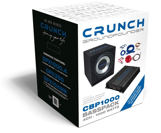 CRUNCH CBP1000 Basspakke 4 kanals 500W RMS / 1000W maks 