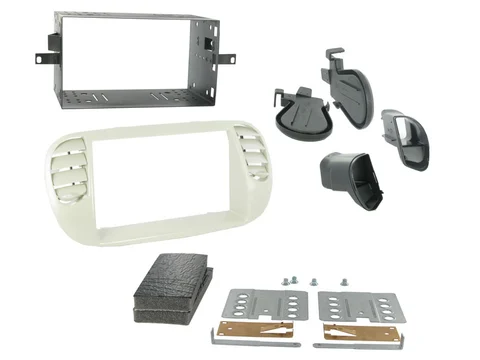 Connects2 Monteringskit 2-DIN Fiat 500 (2007 - 2015) m/AC Elfenben
