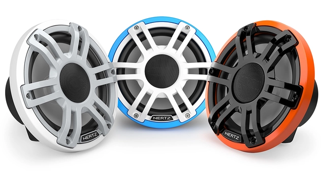 Hertz HMX77SLDG 7,7" koaxial sort LED Sprutsikker IP65, 200W RGB LED-lys 