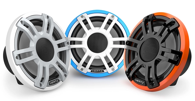 Hertz HMX77SLDSW 7,7" koaxial hvit LED Sprutsikker IP65, 200W RGB LED-lys 