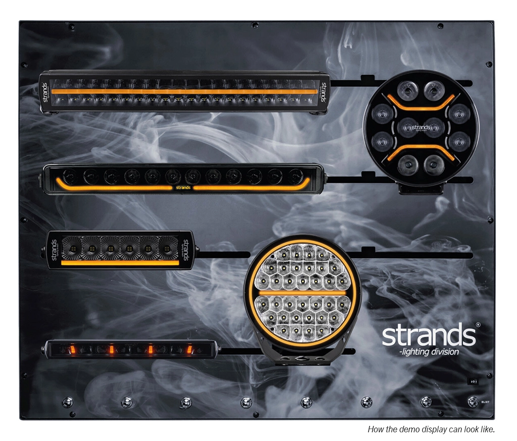 Strands Gui View Strands display med EU kontakt 90x90cm 7 knapper av/på. - AutoHiFi as