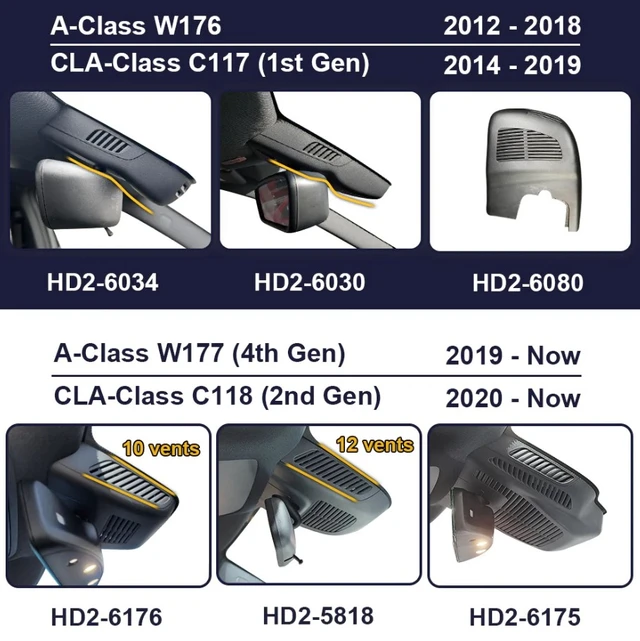 FITCAMX Integrert 4K Dashcam (foran) MB A/CLA/GLA (2012 - 2023) 