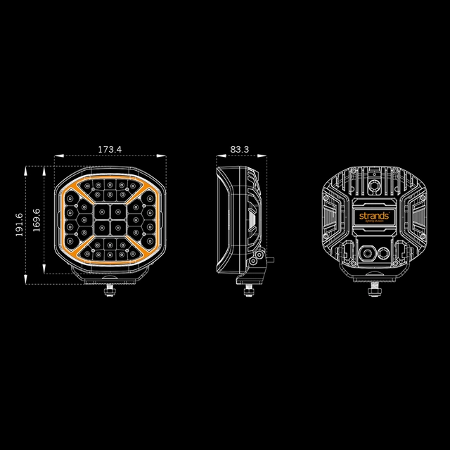 Strands Siberia X, 7" LED ekstralys, 96 Watt, 7.430 Lumen 