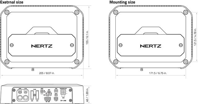 Hertz Cento CP1.700 monoforsterker 700W RMS @ 2ohm 