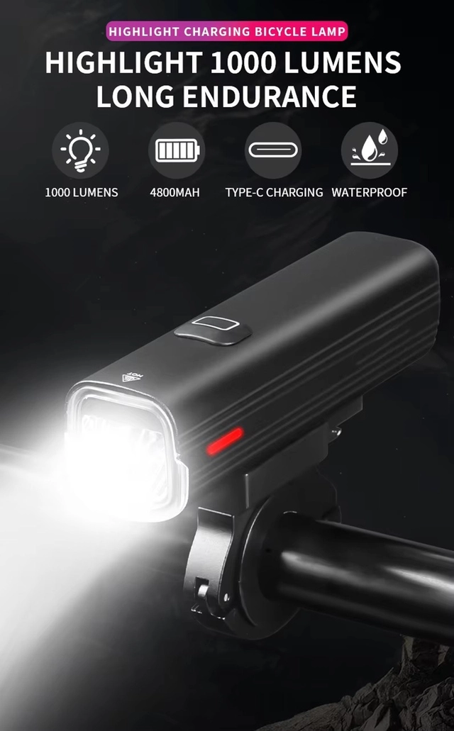 Speras UB1000 lykt for sykkel, Inkl UB4 1000lm / 4800mah 