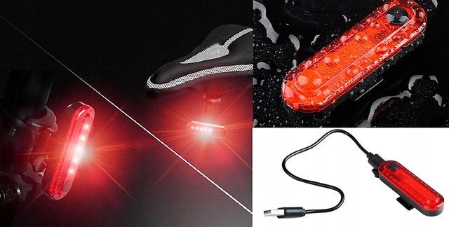 Speras UB4 baklykt for sykkel Oppladbar Micro USB 