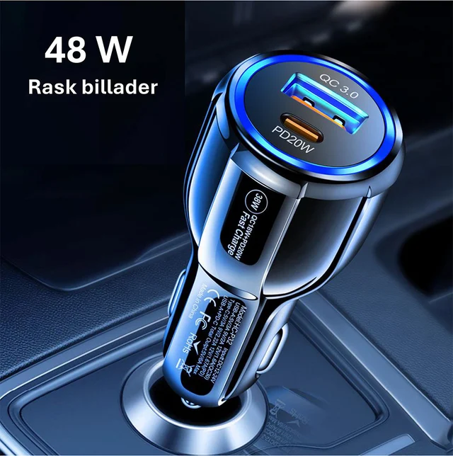 ConnectED Phone billader 48W, både USB og Type-C 