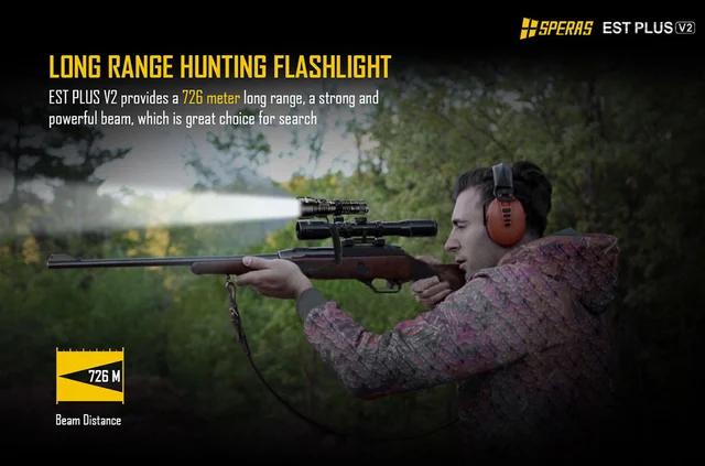 Speras EST PLUS v2 lommelykt 2100lm / 726 meter kastelengde 