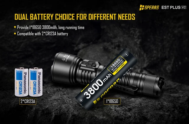 Speras EST PLUS v2 lommelykt 2100lm / 726 meter kastelengde 