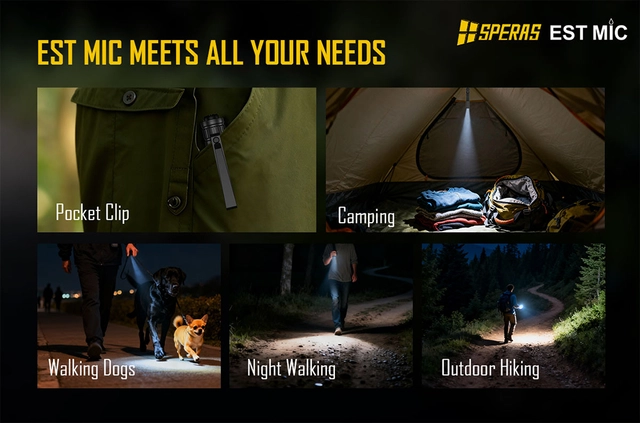 Speras EST MICRO lommelykt 700lm / 138 meter kastelengde 