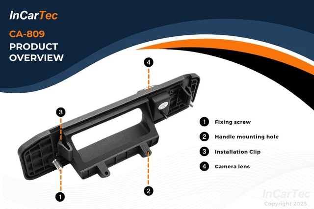 InCarTec Ryggekamera (håndtak) (CVBS) MB GLK (2013 - 2015) Se egen liste! 