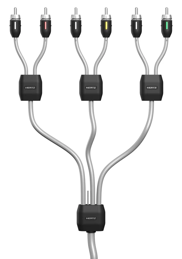 HERTZ Marine  RCA 6-kanals, 10 meter IP67 marinegraderte RCA kabler 