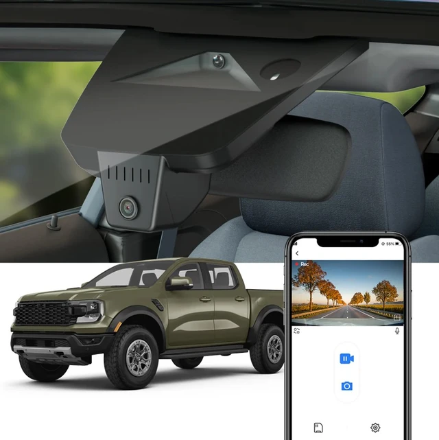 FITCAMX Integrert 4K Dashcam (foran+bak) VW Amarok / Ford Ranger (2023 - 2025) 