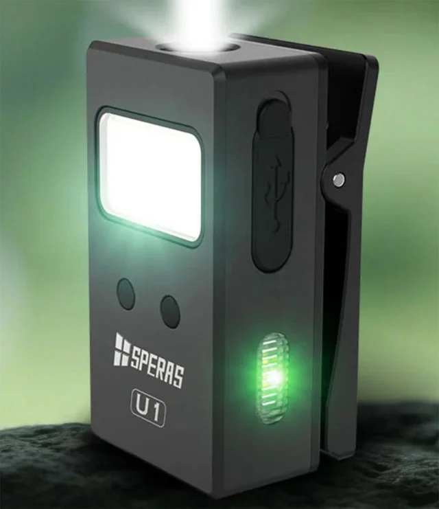 Speras U1 lommelykt/arbeidslys/leselys 500lm / 75 meter kastelengde 
