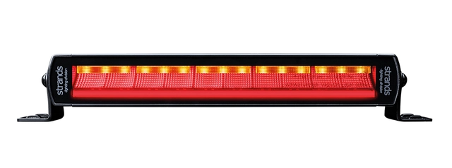 Strands baklys, 12" 4 funksjoner klart glass, 12-36V 