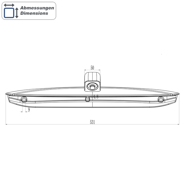 Ampire Ryggekamera (Bremselys) (CVBS) MB Vito (2015 -->) med sidehengsl. dører 