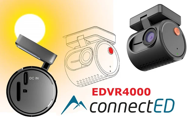 ConnectED Dashbordkamera 1 kanals mini WiFi, Quad 2K, 30 b/s mini stemmestyring 