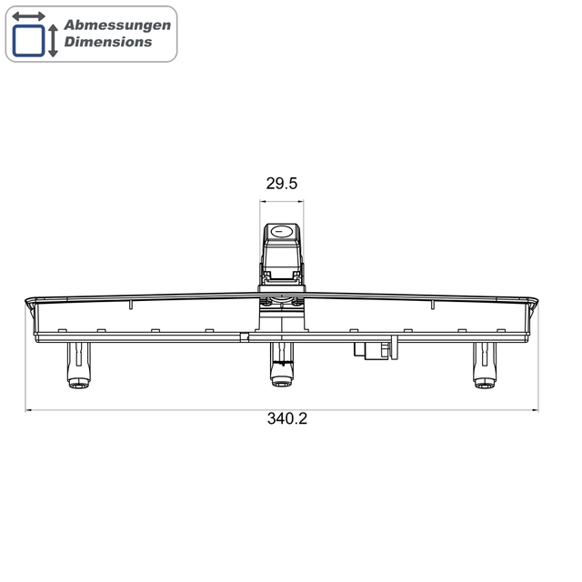 Ampire Ryggekamera (Bremselys) (CVBS) VW T5/T6/T6.1 med topphengslet dør 