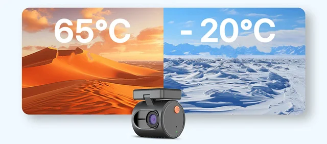 ConnectED Dashbordkamera 1 kanals mini WiFi, Quad 2K, 30 b/s mini stemmestyring 