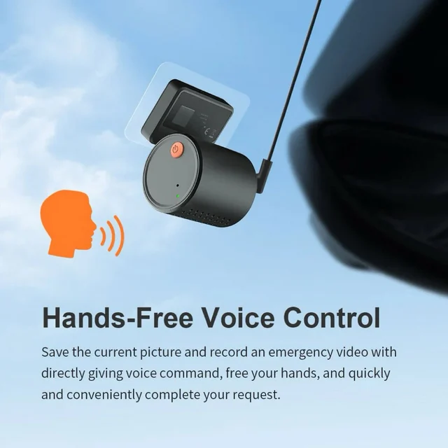 ConnectED Dashbordkamera 1 kanals mini WiFi, Quad 2K, 30 b/s mini stemmestyring 