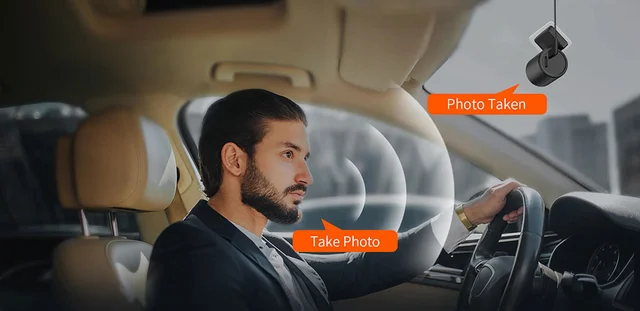 ConnectED Dashbordkamera 1 kanals mini WiFi, Quad 2K, 30 b/s mini stemmestyring 