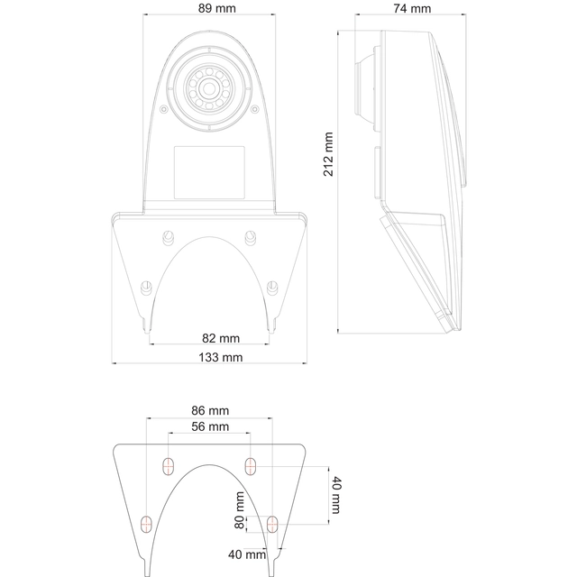 Ampire Ryggekamera - Nyttekjøretøy AHD 10 meter kabel 
