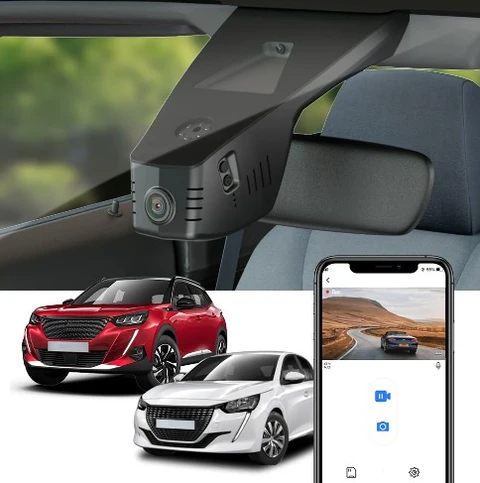 FITCAMX Integrert 4K Dashcam (foran) Peugeot 208 / 2008 (2019-2023) 