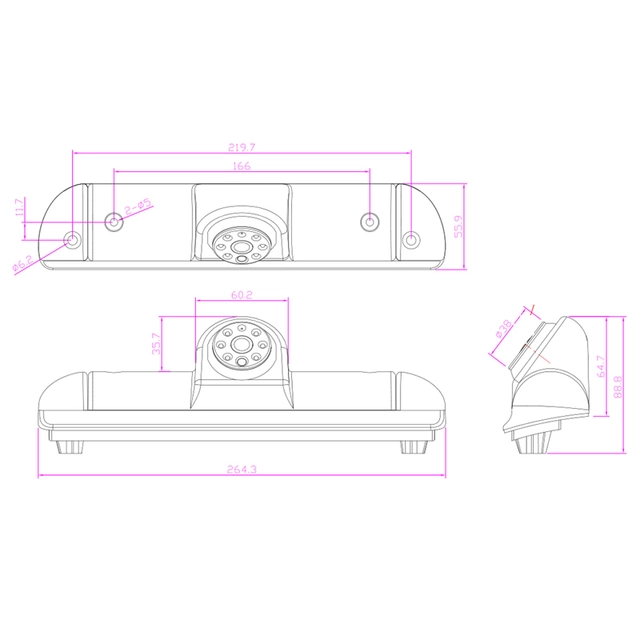 Ampire Ryggekamera (Bremselys) (CVBS) Ducato/Boxer/Jumper (2006 -->) 