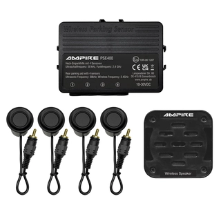 Ampire parkeringshjelp 4-veis Matt svart, sensormontering forfra