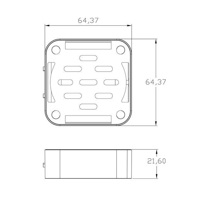 Ampire parkeringshjelp 4-veis Matt svart, sensormontering bakfra 