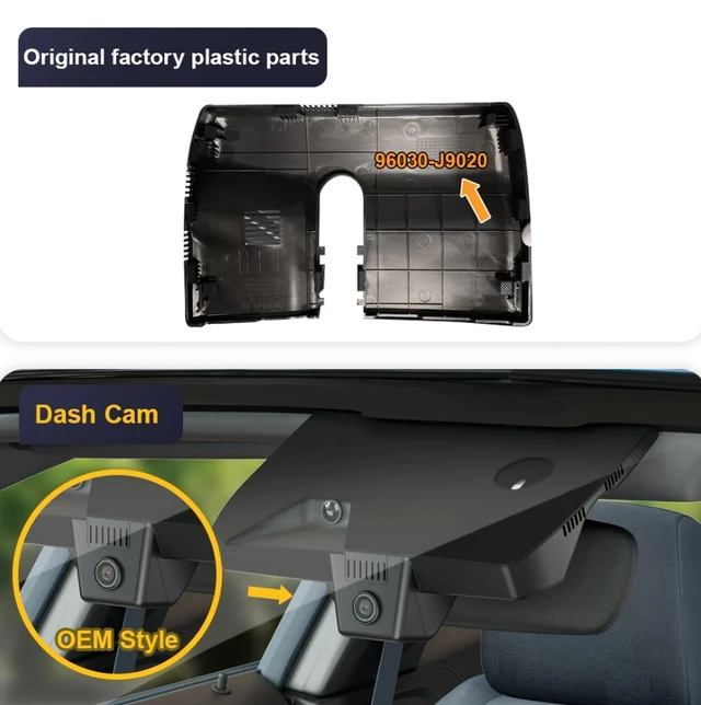 FITCAMX Integrert 4K Dashcam (foran+bak) Hyundai Kona 2022-2023 