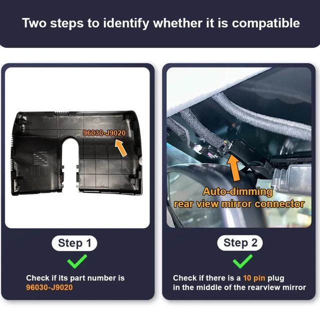 FITCAMX Integrert 4K Dashcam (foran) Hyundai Kona 2022-2023 