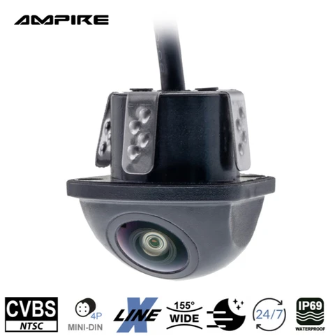 Ampire Rygge/Front-kamera - Universalt CVBS - 7 meter kabel
