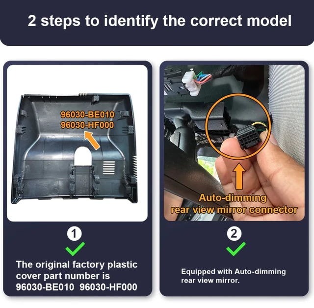 FITCAMX Integrert 4K Dashcam (foran+bak) Hyundai Kona 2024 --> 