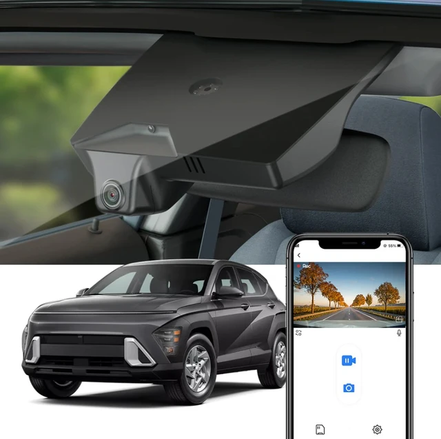 FITCAMX Integrert 4K Dashcam (foran+bak) Hyundai Kona 2024 --> 