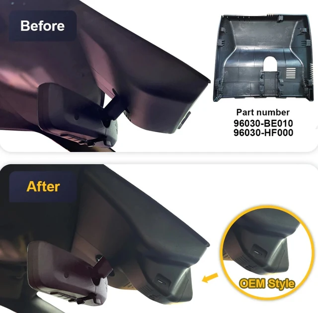 FITCAMX Integrert 4K Dashcam (foran) Hyundai Kona 2024 --> 