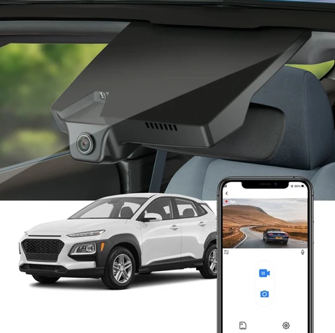 FITCAMX Integrert 4K Dashcam (foran+bak) Hyundai Kona 2018-2021