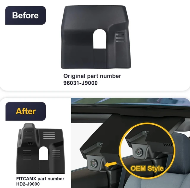 FITCAMX Integrert 4K Dashcam (foran) Hyundai Kona 2018-2021 