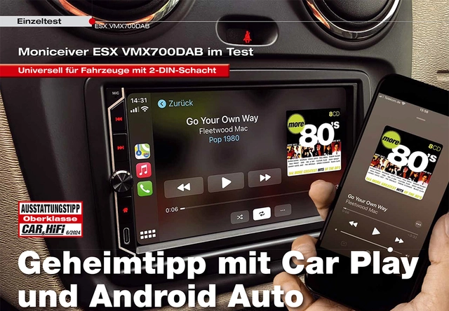 ESX 7" LCD/DAB+/FM/USB/SD/BT 2-DIN DAB mediaspiller med masse utstyr 