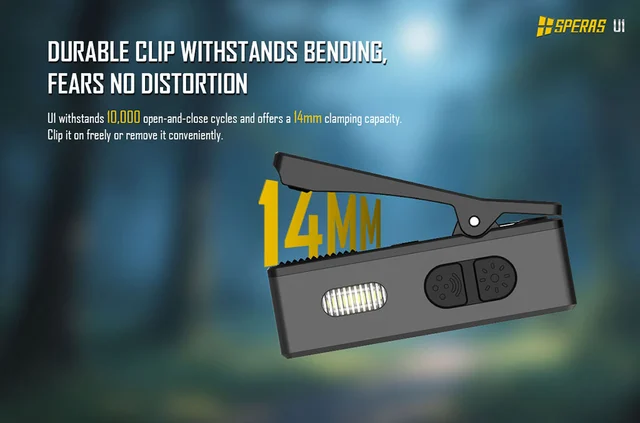 Speras U1 lommelykt/arbeidslys/leselys 500lm / 75 meter kastelengde 